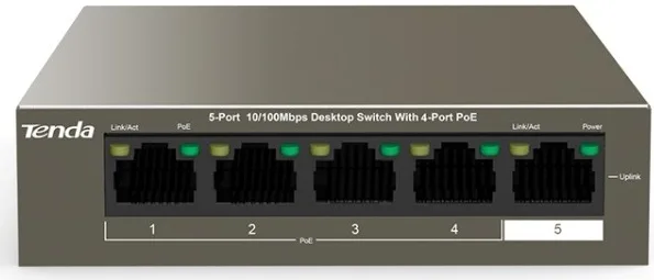 TEF1105P-4-38W 5-ти Портовый коммутатор POE Tenda