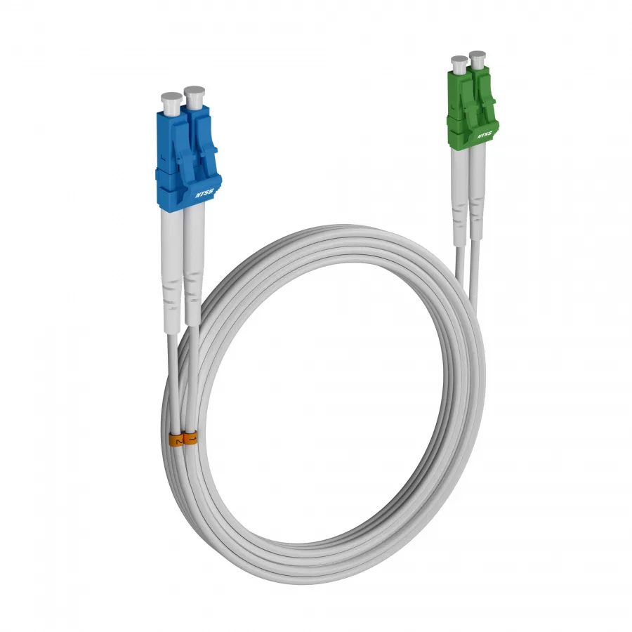 Шнур оптический NTSS dpc LC/UPC-LC/APC 9/125 G.657A2 3.0мм 15м LSZH (патч-корд)