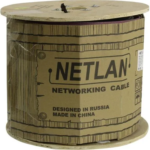 Кабель NETLAN FTP с тросом 4 пары, Кат.5е, внешний, PE -40C, 305м