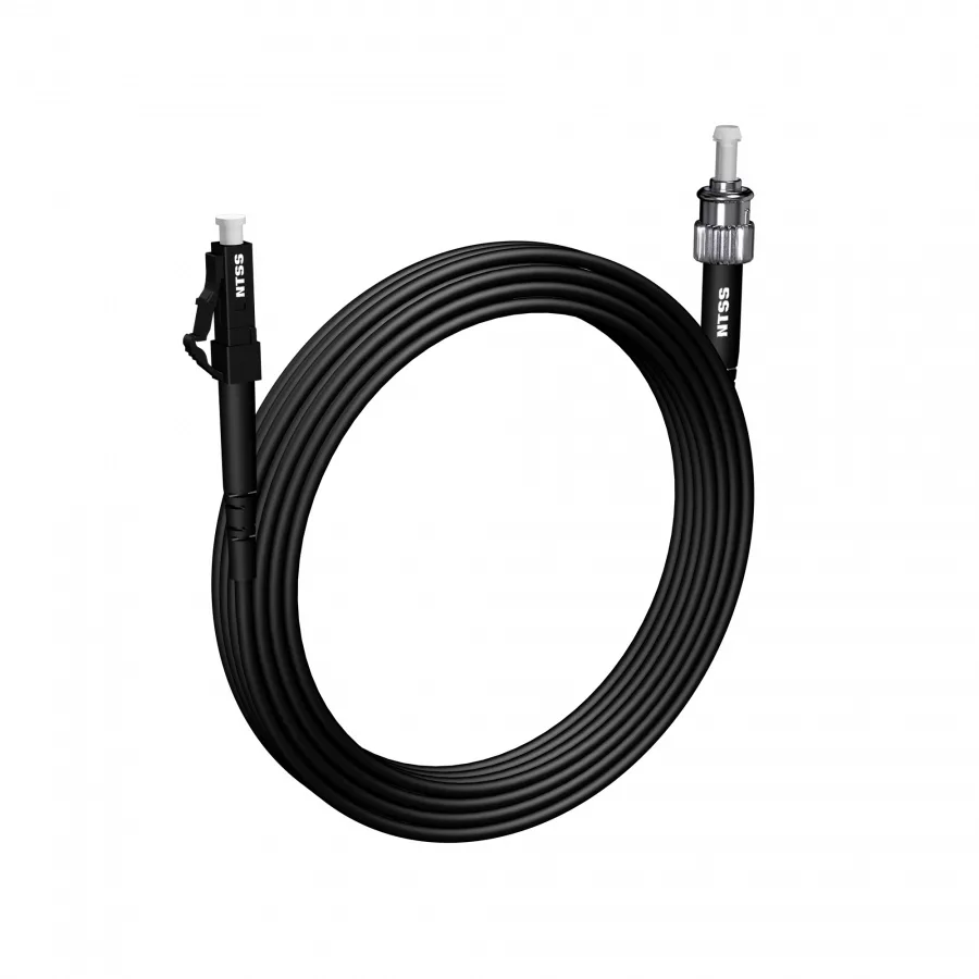 Шнур оптический NTSS PREMIUM spc LC/UPC-ST/UPC 9/125 3.0мм 15м черный LSZH (патч-корд)