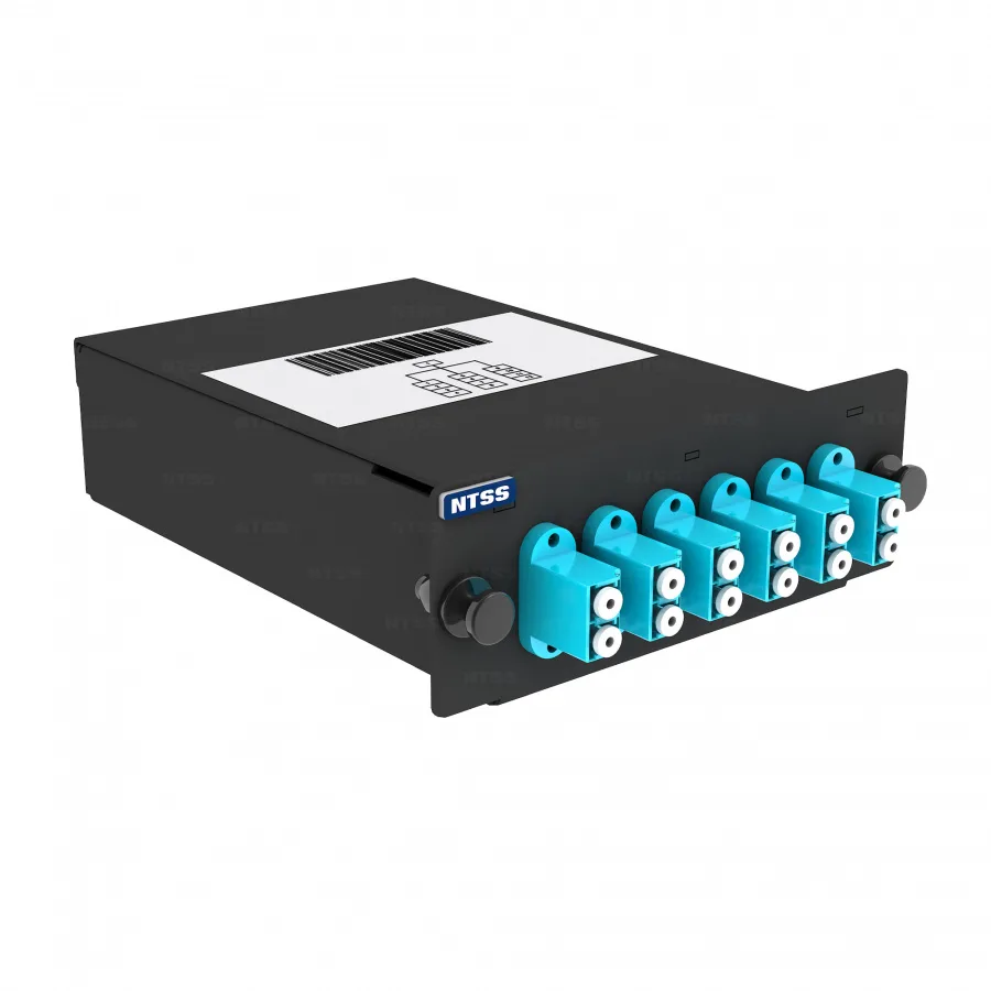 Кассета кроссовая NTSS STANDART 1 разъем 8MPO/UPC (male) 50/125 OМ3, на 8 LC/UPС (4 DLC/UPC), полярность А, черный