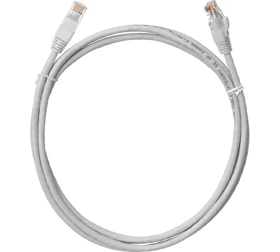 Коммутационный шнур NETLAN U/UTP 4 пары, Кат.5е (Класс D), 100МГц,PVC нг(B), серый, 0,5м, Медь