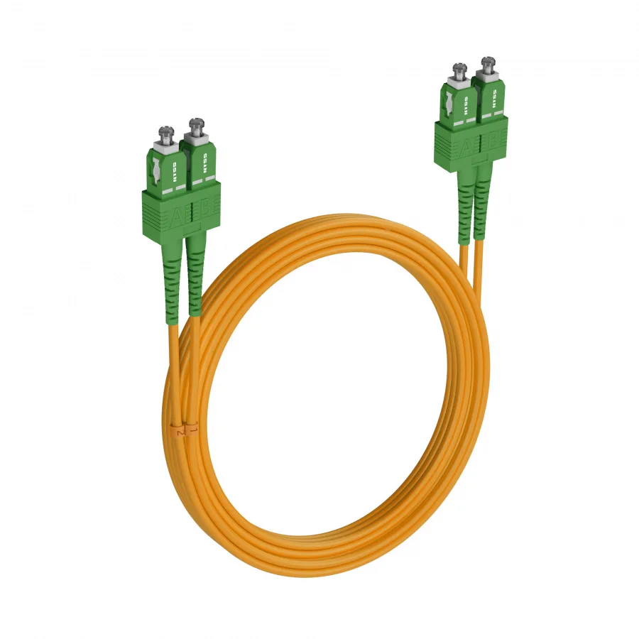 Армированный шнур оптический NTSS dpc SC/APC-SC/APC 9/125 3.0мм 15м LSZH (патч-корд)