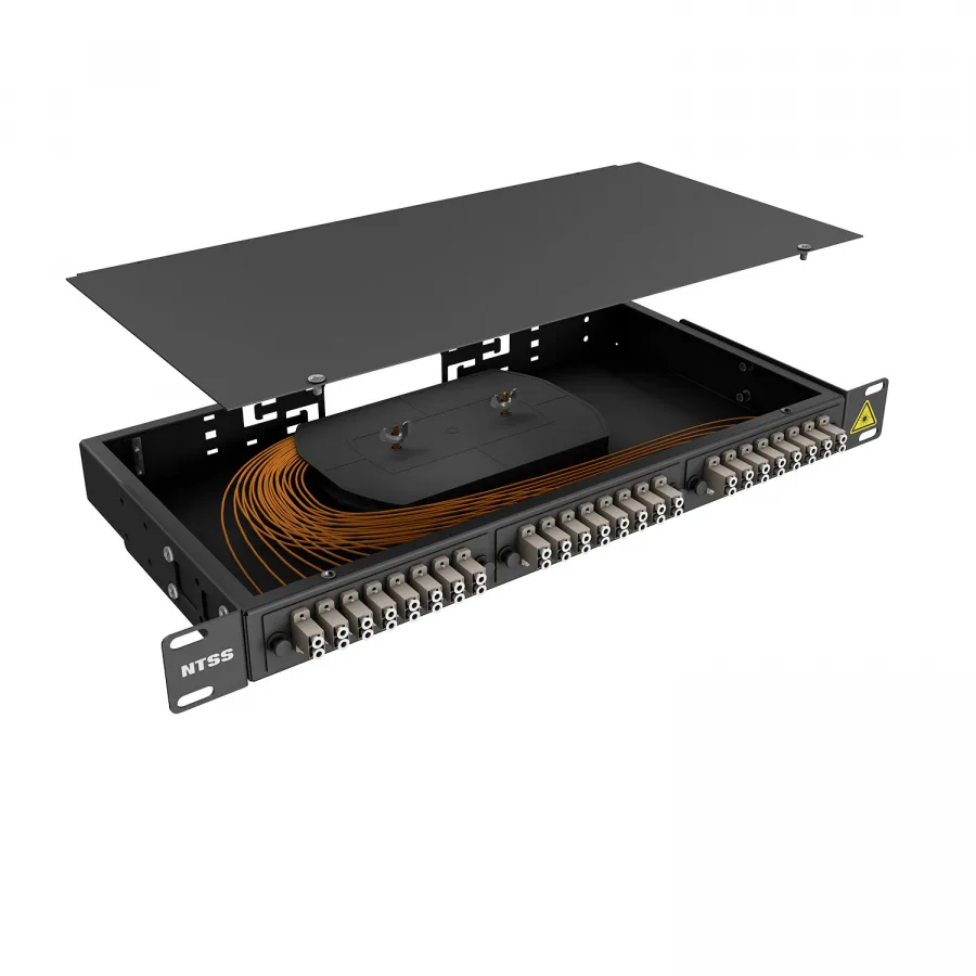 Кросс 19" NTSS PREMIUM, предсобранный 1U, 2 порта LC/UPC duplex, 62.5/125 мкм, черный