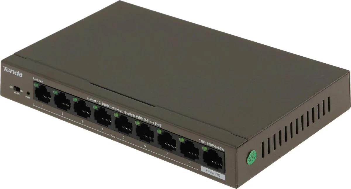 TEF1109P-8-63W Коммутатор 8-портовый Tenda
