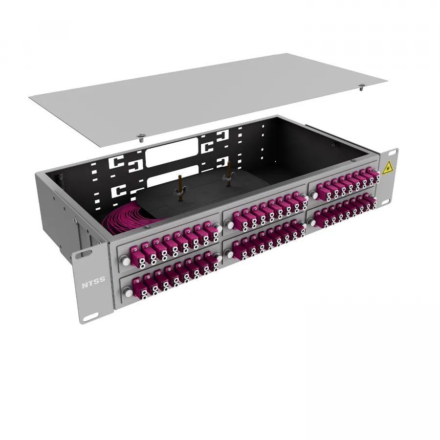 Кросс 19" NTSS PREMIUM, предсобранный 2U, 48 портов LC/UPC duplex, 50/125 мкм OM4