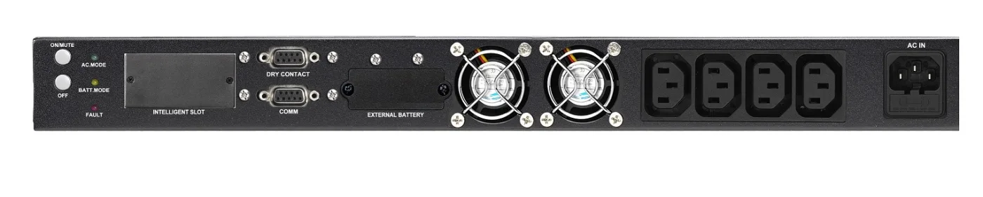 GL-UPS-OL01-1-1/1U/6A ИБП On-Line компактный 1U 1 фаза 1000ВА/800Вт, 48В, без батарей (внешние), глубина 300 мм NIKOMAX