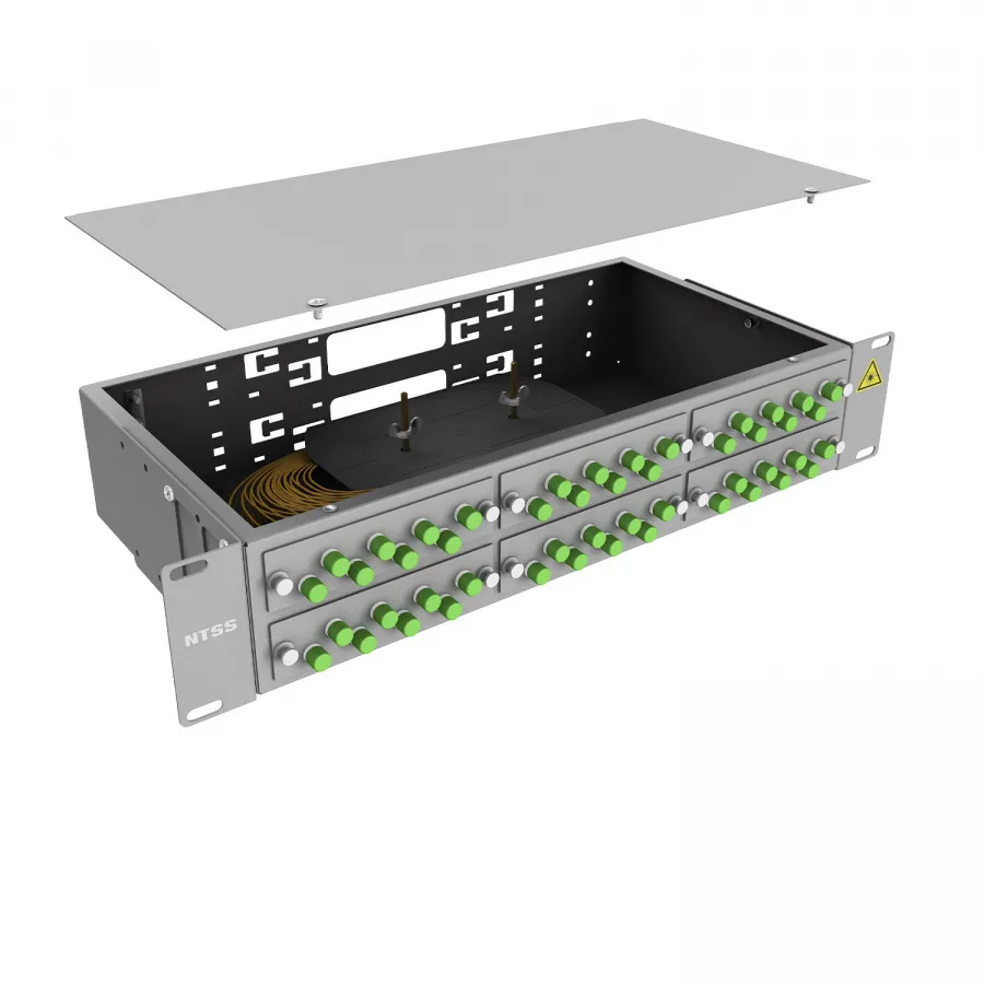 Кросс 19" NTSS PREMIUM, предсобранный 2U, 48 портов FC/APC, 9/125 мкм