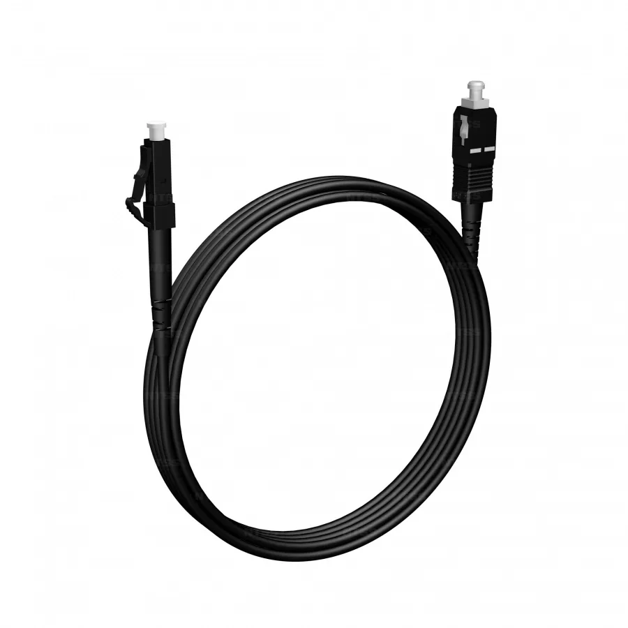 Шнур оптический NTSS PREMIUM spc LC/UPC-SC/UPC 9/125 3.0мм 3м черный LSZH (патч-корд)