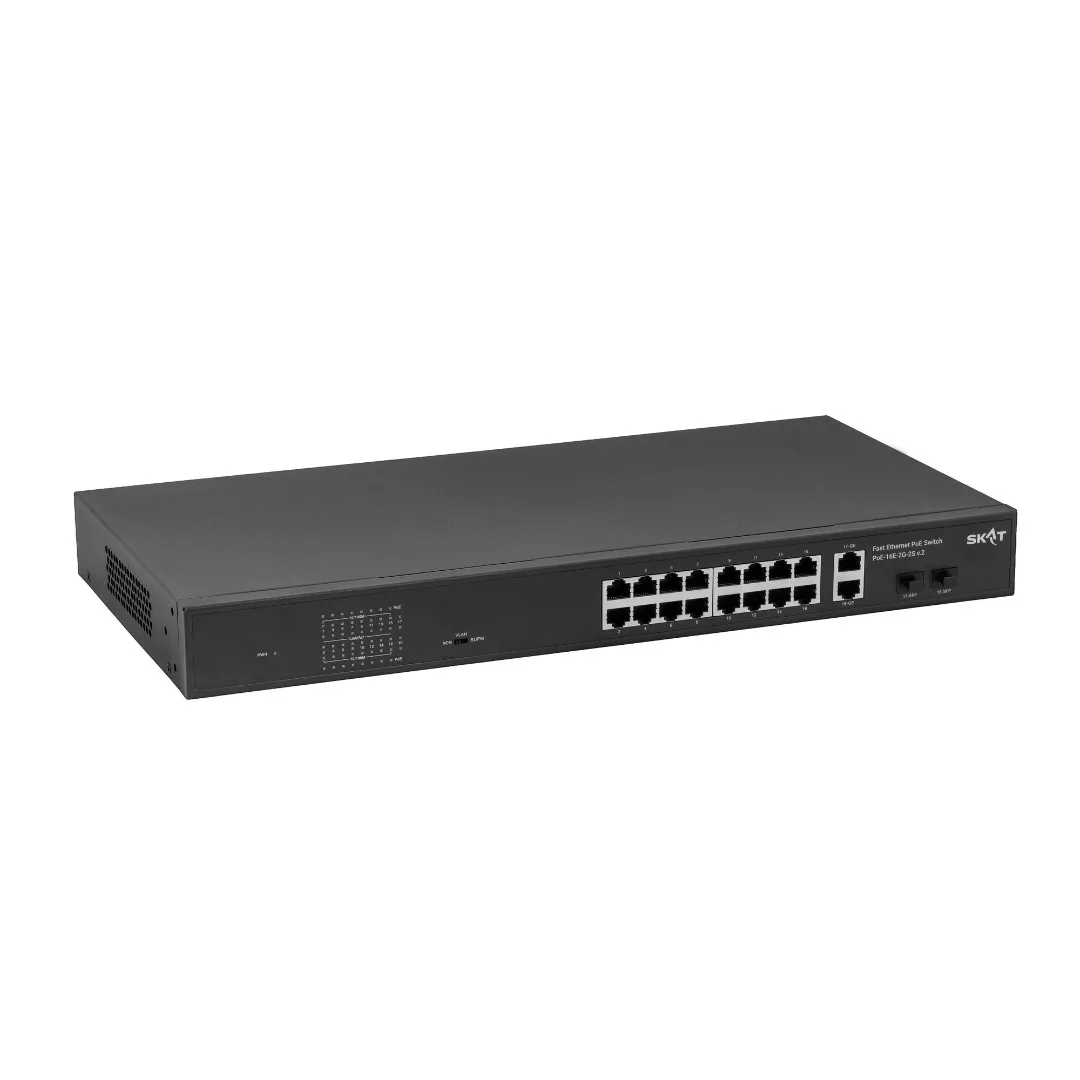 SKAT PoE-16E-2G-2S v.2 Специализированный неуправляемый PoE коммутатор Бастион