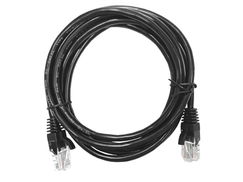 Патч-корд UTP4 cat 5e, 2,0м, ВС, LSZH, черный, литой коннектор NETKO Optima