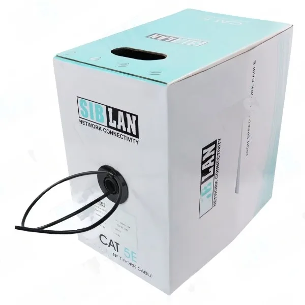Кабель SibLan U/UTP cat 5e PE 4*2*0,50 Cu Solid OUTDOOR чёрный (305м)