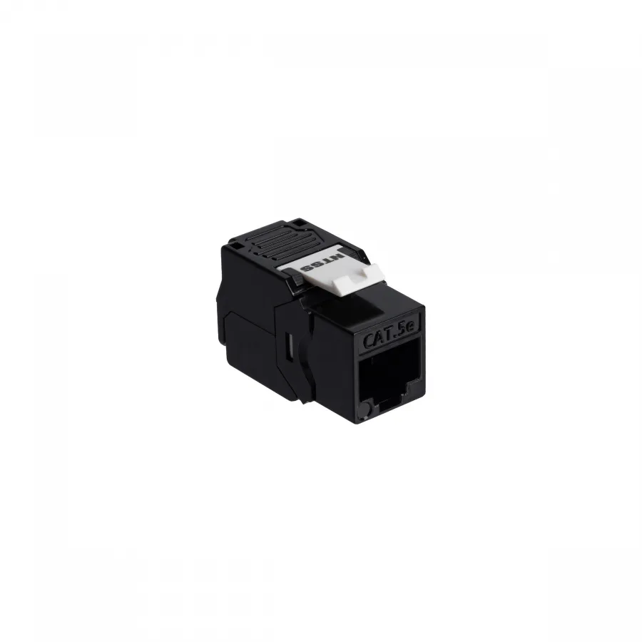 Розеточный модуль NTSS PREMIUM Keystone RJ45 UTP CAT5e 180 градусов безинструментальный черный ver2