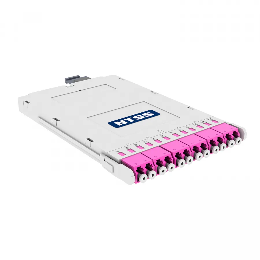 Кассета slim кроссовая RRDC 1 разъем MTP/UPC (male) 50/125 OМ4, на 12 LC/UPС (6 DLC/UPC), полярность А, серый