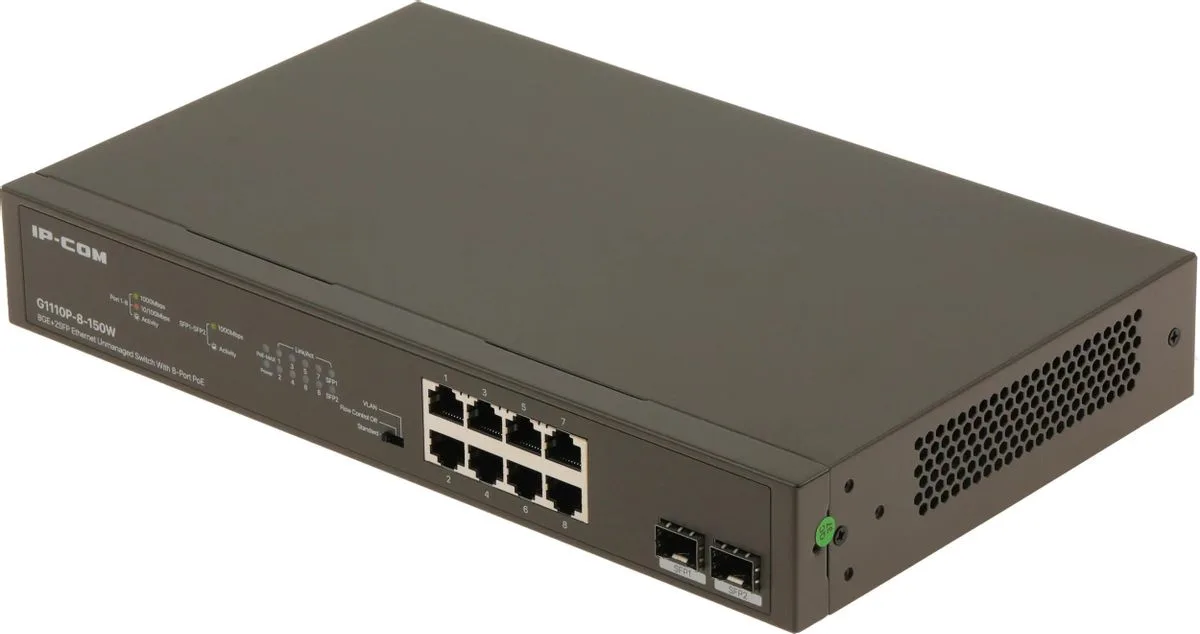 G1110P-8-150W 10-ти портовый неуправляемый PoE коммутатор IP-COM