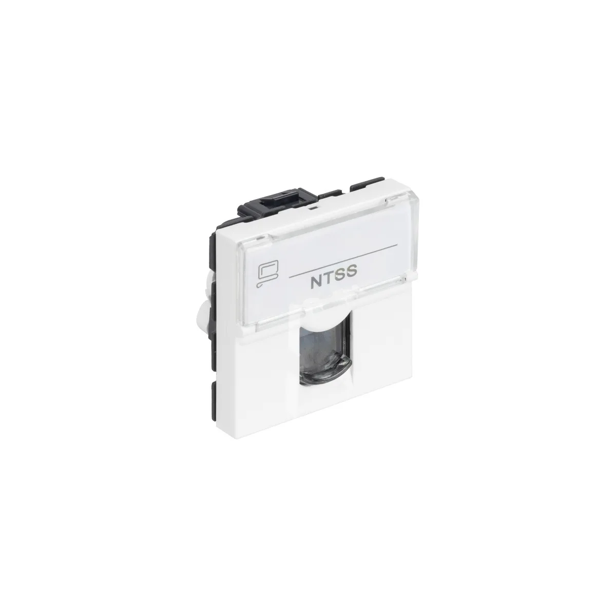 Розеточный модуль NTSS PREMIUM 45x45 со шторкой RJ45 UTP CAT5e безинструментальный белый