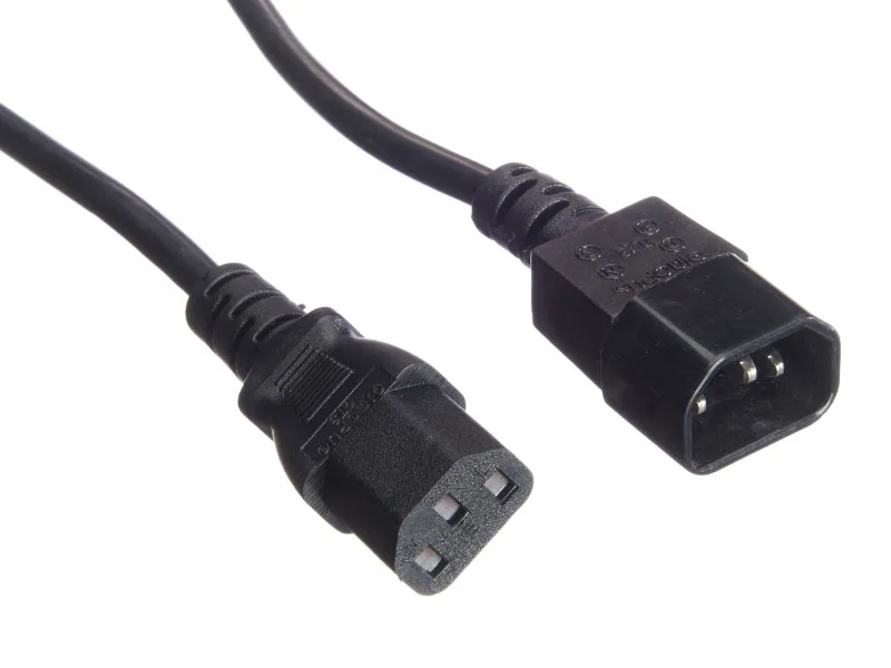 Кабель питания проходной (штекер IEC С13 - гнездо IEC С14) 3*0,75мм2, 3м, черный, Netko