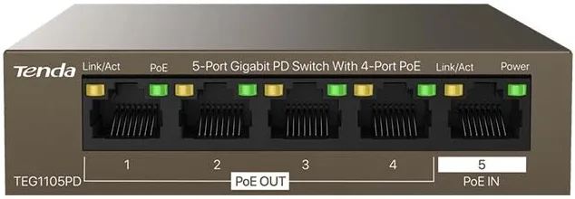 TEG1105PD 5-ти Портовый коммутатор PoE Tenda