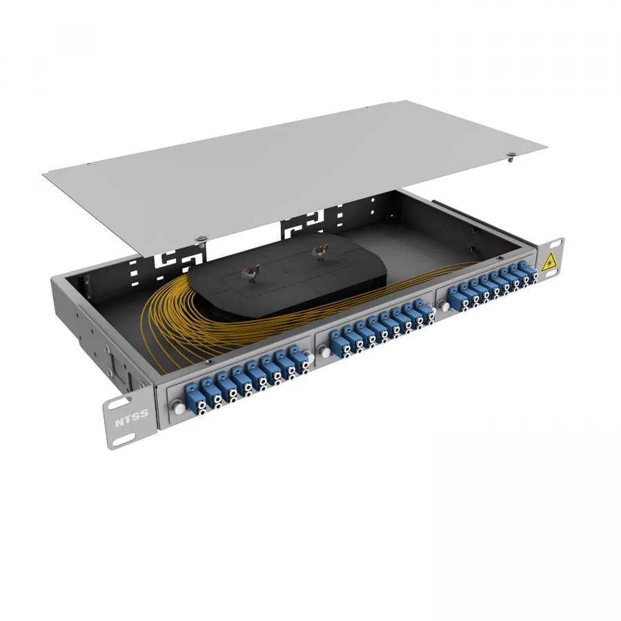 Кросс 19", NTSS PREMIUM, предсобранный 1U, 4 порта LC/UPC duplex, 9/125 мкм (планки, сплайс-кассета, пигтейлы, КДЗС, адаптеры)