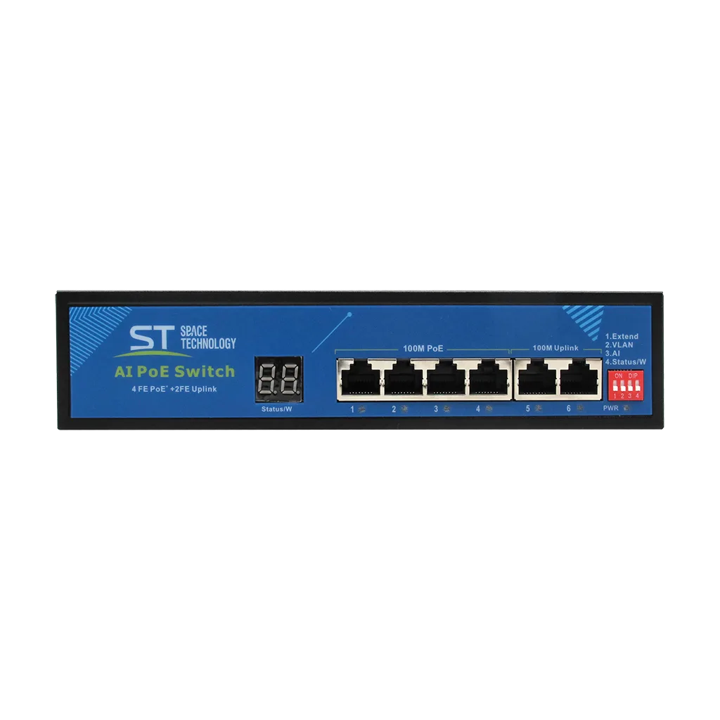 ST-S49POE (2М/78W/А/SC) PRO Коммутатор Switch POE 4-х портовый Space Technology