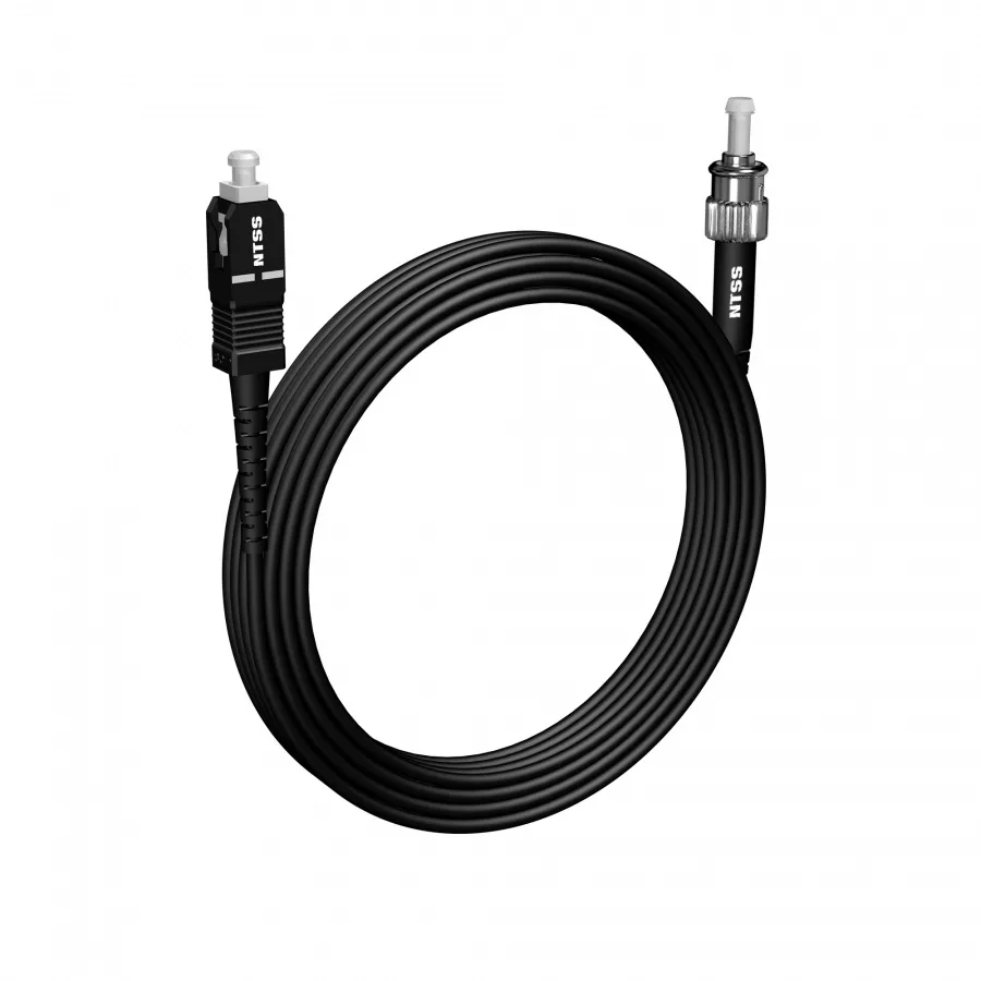 Шнур оптический NTSS PREMIUM spc SC/UPC-ST/UPC 9/125 3.0мм 15м черный LSZH (патч-корд)