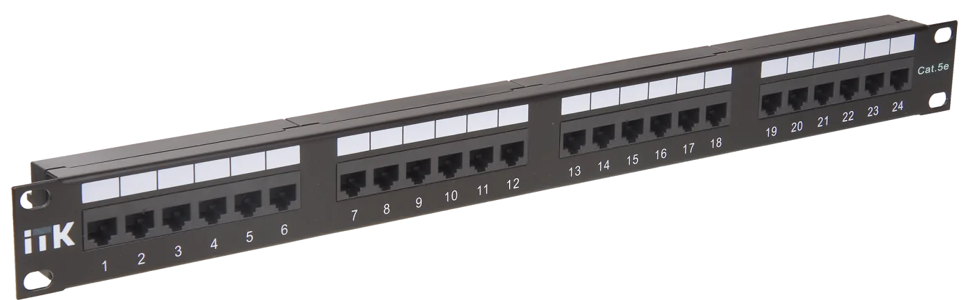 Патч-панель UTP, 19", cat.5е, 1U, 24 порта (Dual) ITK