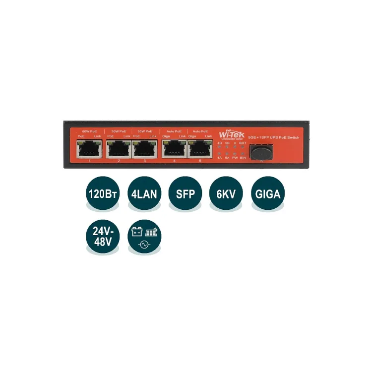 WI-PS306GF-UPS 6-ти Портовый неуправляемый коммутатор Wi-Tek