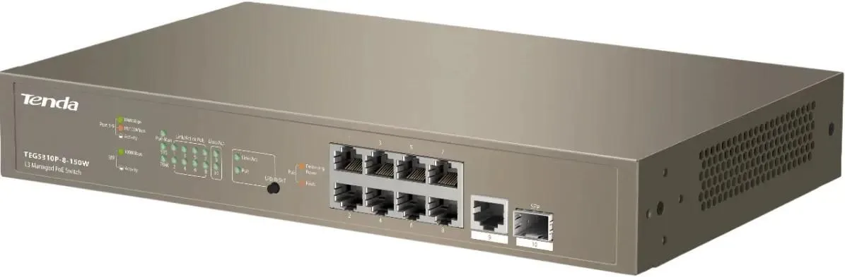 TEG5310P-8-150W Коммутатор PoE 8-портовый Tenda