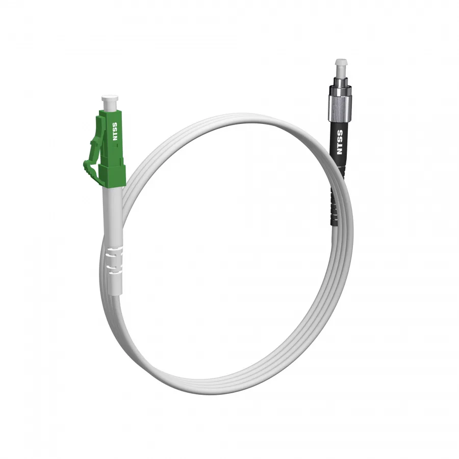 Шнур оптический NTSS spc LC/APC-FC/UPC G.657A2 9/125 3.0мм 1м LSZH (патч-корд)