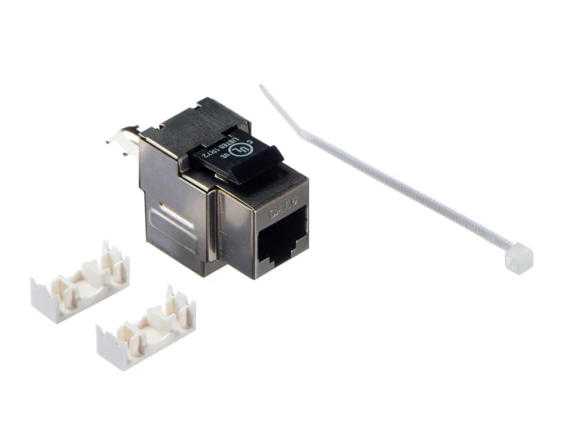 Модуль Keystone экранированный, RJ45, cat.6, 90°, 110/Krone тип, под инструмент, KE, металлик, NETKO Expert CKC