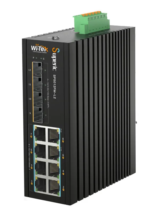 SP5012FM-L2 Промышленный управлямый сетевой коммутатор POE Wi-Tek