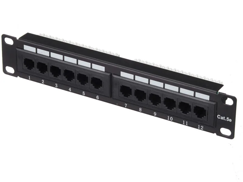 Патч-панель UTP, 10", 12 портов RJ45, cat.5е, 1U, 110
