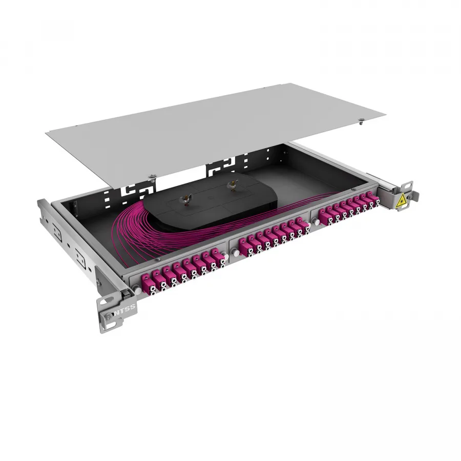 Кросс 19" NTSS PREMIUM выдвижной, предсобранный 1U, 8 портов LC/UPC duplex, 50/125 мкм OM4