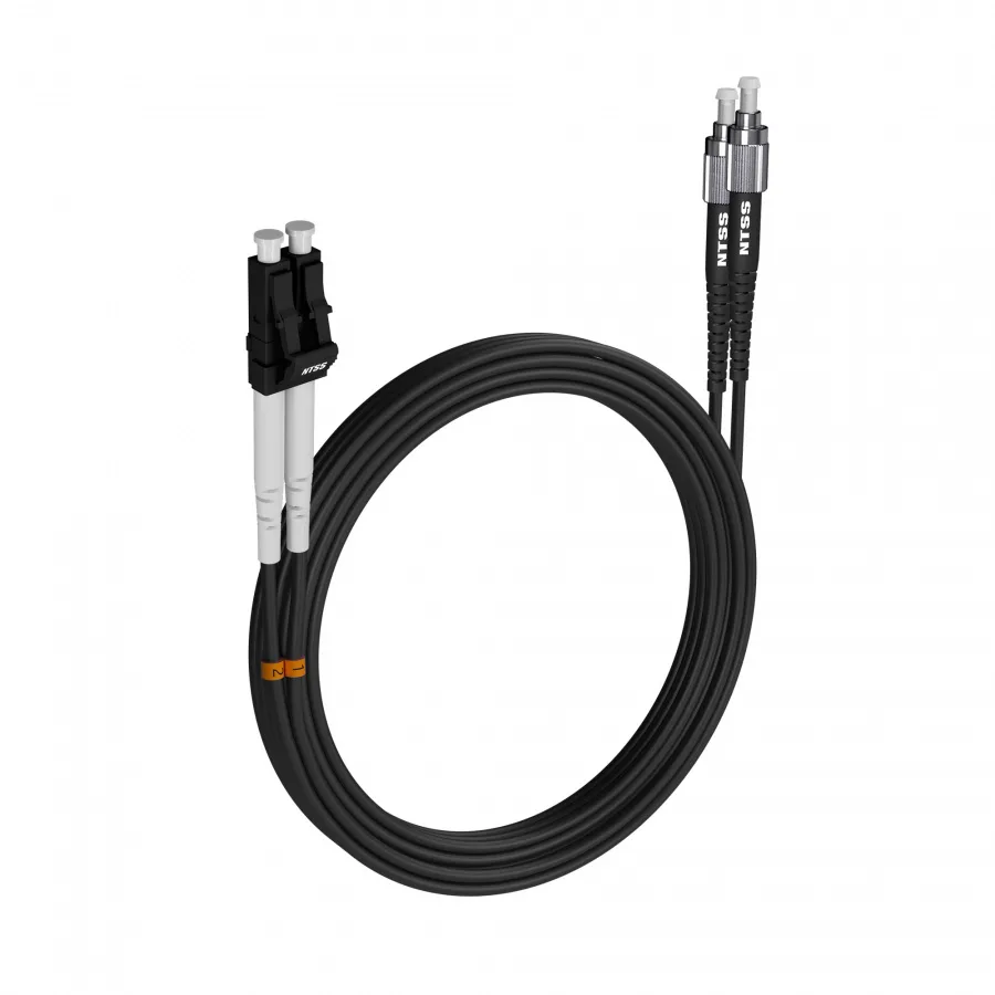 Шнур оптический NTSS dpc LC/UPC-FC/UPC 9/125 3.0мм 20м черный LSZH (патч-корд)
