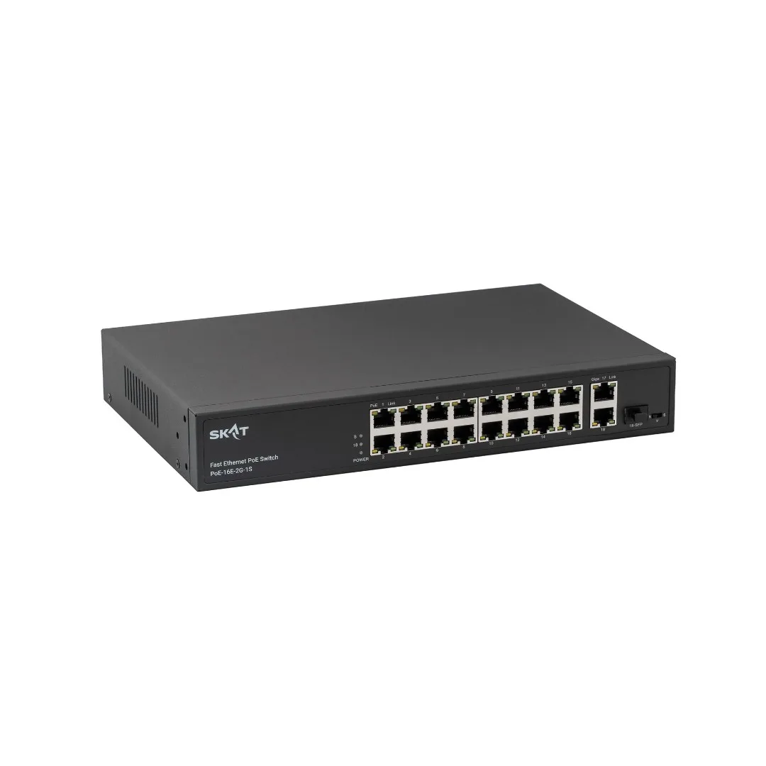 SKAT PoE-16E-2G-1S Специализированный неуправляемый PoE коммутатор Бастион