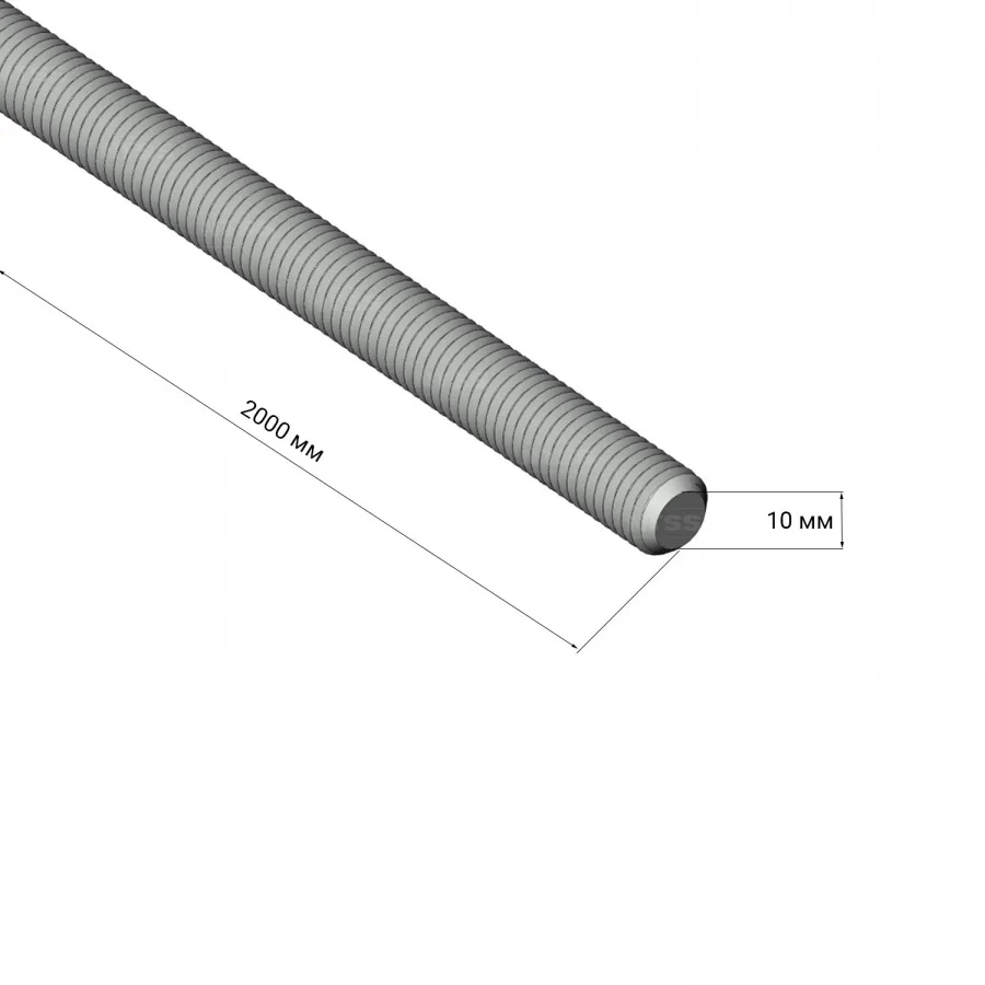 Шпилька NTSS М10x2000 DIN 975 повышенной прочности 5.8