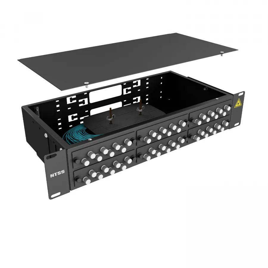Кросс 19" NTSS PREMIUM, предсобранный 2U, 48 портов FC/UPC, 50/125 мкм OM3, черный