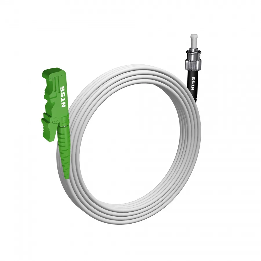 Шнур оптический NTSS spc E2000/APC-ST/UPC 9/125 G.657A1 3.0мм 20м LSZH (патч-корд)