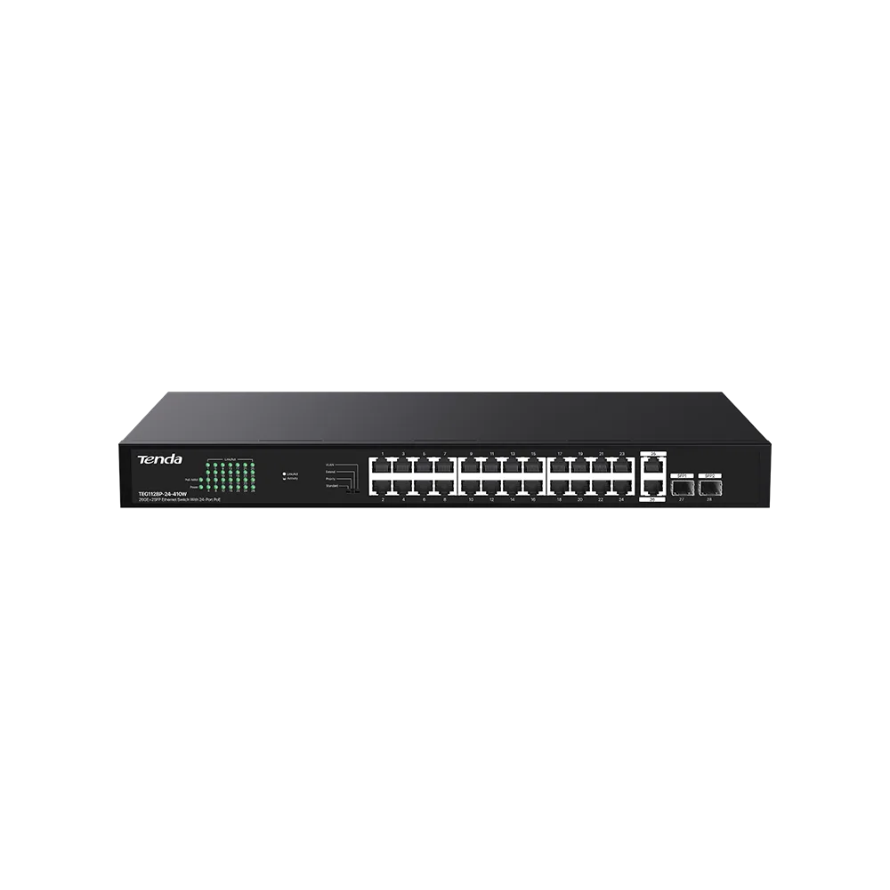 TEG1128P-24-410W 24-портовый PoE-коммутатор Tenda
