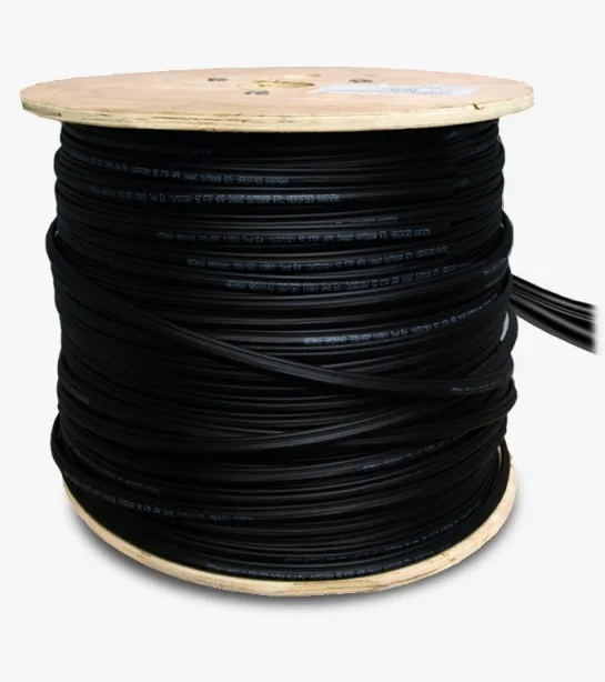 Кабель TaigaKabel U/UTP сat 5e PE 4*2*0.52 Cu Solid OUTDOOR Steel wire (трос) черный 305м