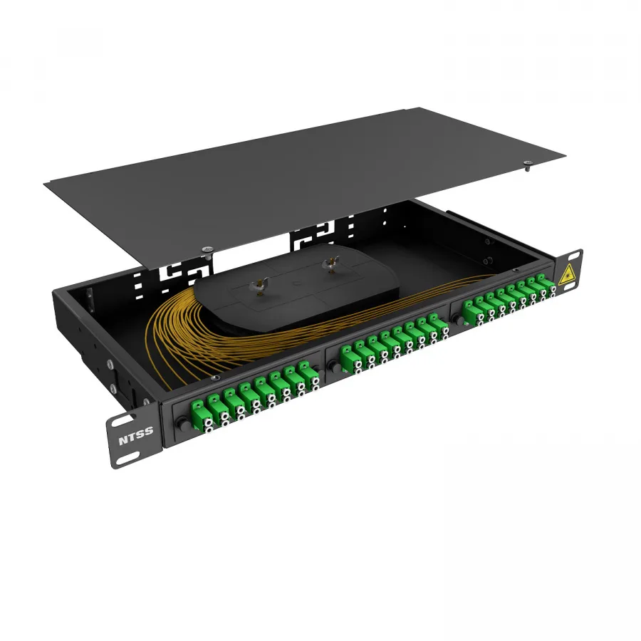 Кросс 19" NTSS PREMIUM, предсобранный 1U, 16 портов LC/APC duplex, 9/125 мкм, черный