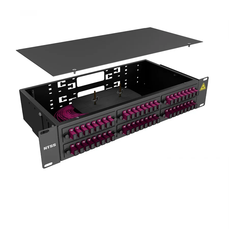 Кросс 19" NTSS PREMIUM, предсобранный 2U, 48 портов SC/UPC, 50/125 мкм OM4, черный