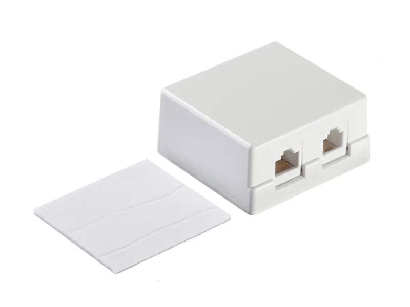 Розетка внешняя комбинированная телефон+компьютер RJ45+RJ11 (6p4c)