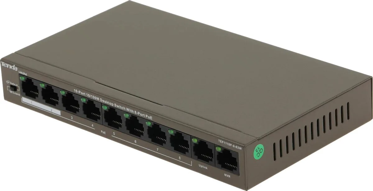 TEF1110P-8-63W Коммутатор 8-портовый Tenda