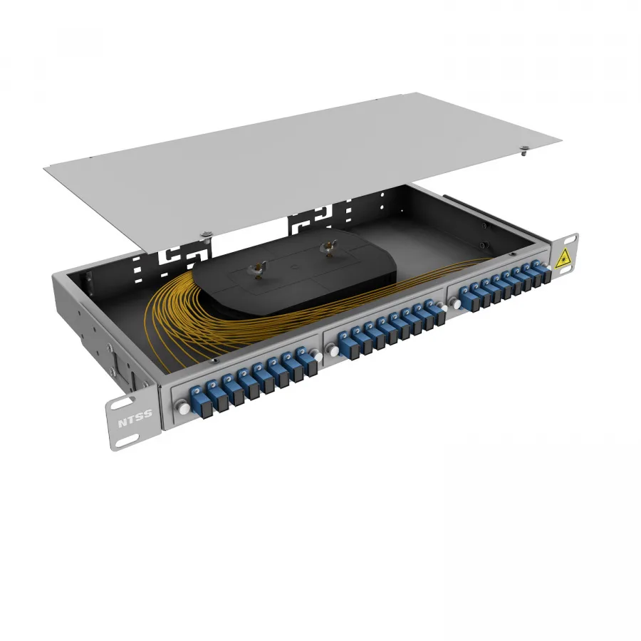 Кросс 19" NTSS PREMIUM, предсобранный 1U, 24 порта SC/UPC, 9/125 мкм (планки, сплайс-кассета, пигтейлы, КДЗС, адаптеры)
