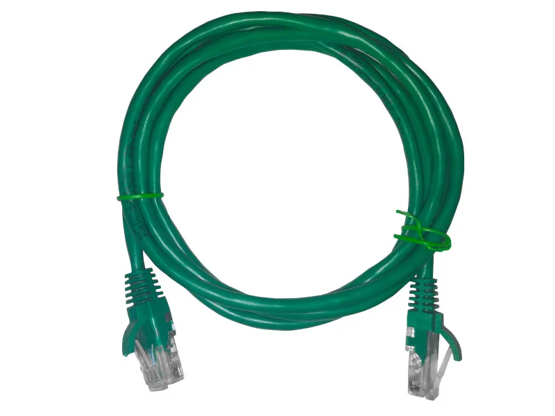 Патч-корд UTP4 cat 5e, 1,5м, ВС, LSZH, зеленый, литой коннектор NETKO Optima