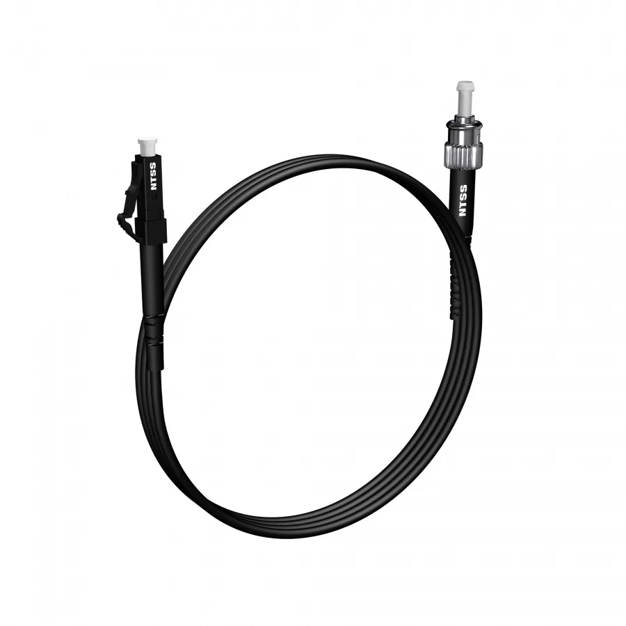 Шнур оптический NTSS spc LC/UPC-ST/UPC 9/125 3.0мм 2м черный LSZH (патч-корд)