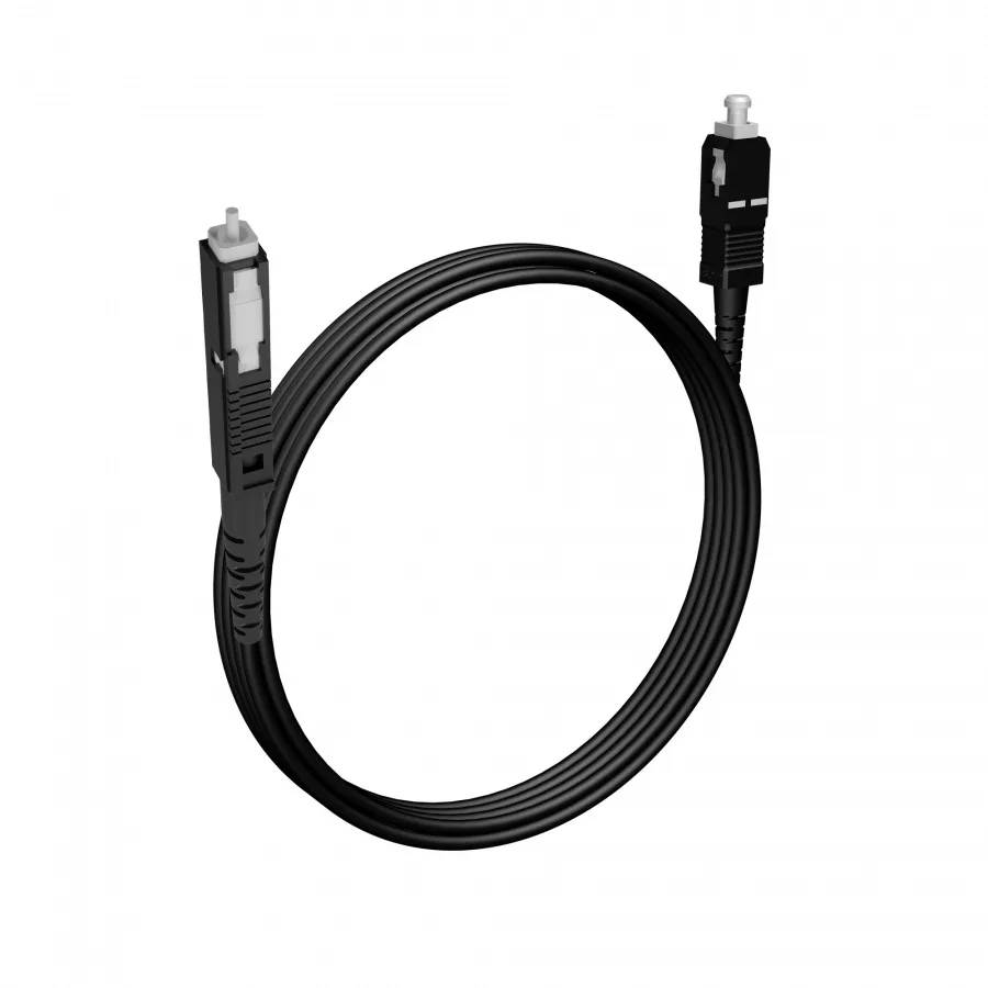 Шнур оптический NTSS spc MU/UPC-SC/APC 9/125 2.0мм 3м черный LSZH (патч-корд)
