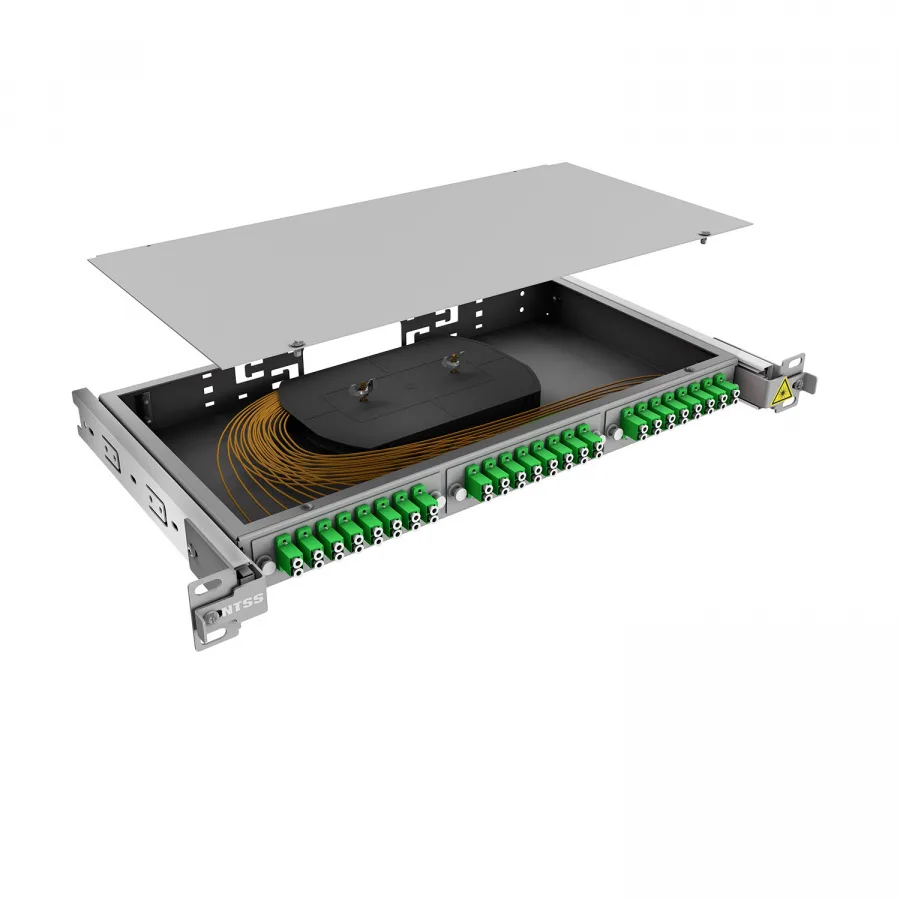 Кросс 19" NTSS PREMIUM выдвижной, предсобранный 1U, 16 портов LC/APC duplex, 9/125 мкм