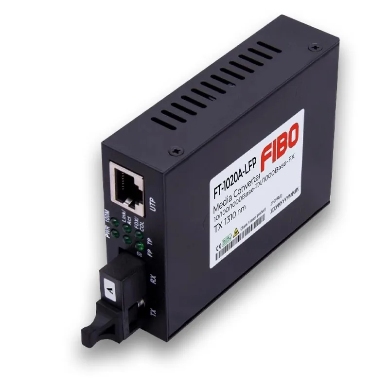 FT1020A-LFP WDM медиаконвертер 10/100/1000Base-TX/1000Base-FX, TX 1310 нм /RX 1550 нм, SC,20 км